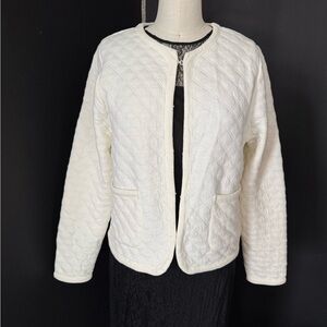 J. Crew Ivory Quilted Jacket 60%cotton, made in India